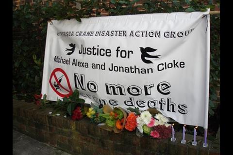 Crane vigil banner